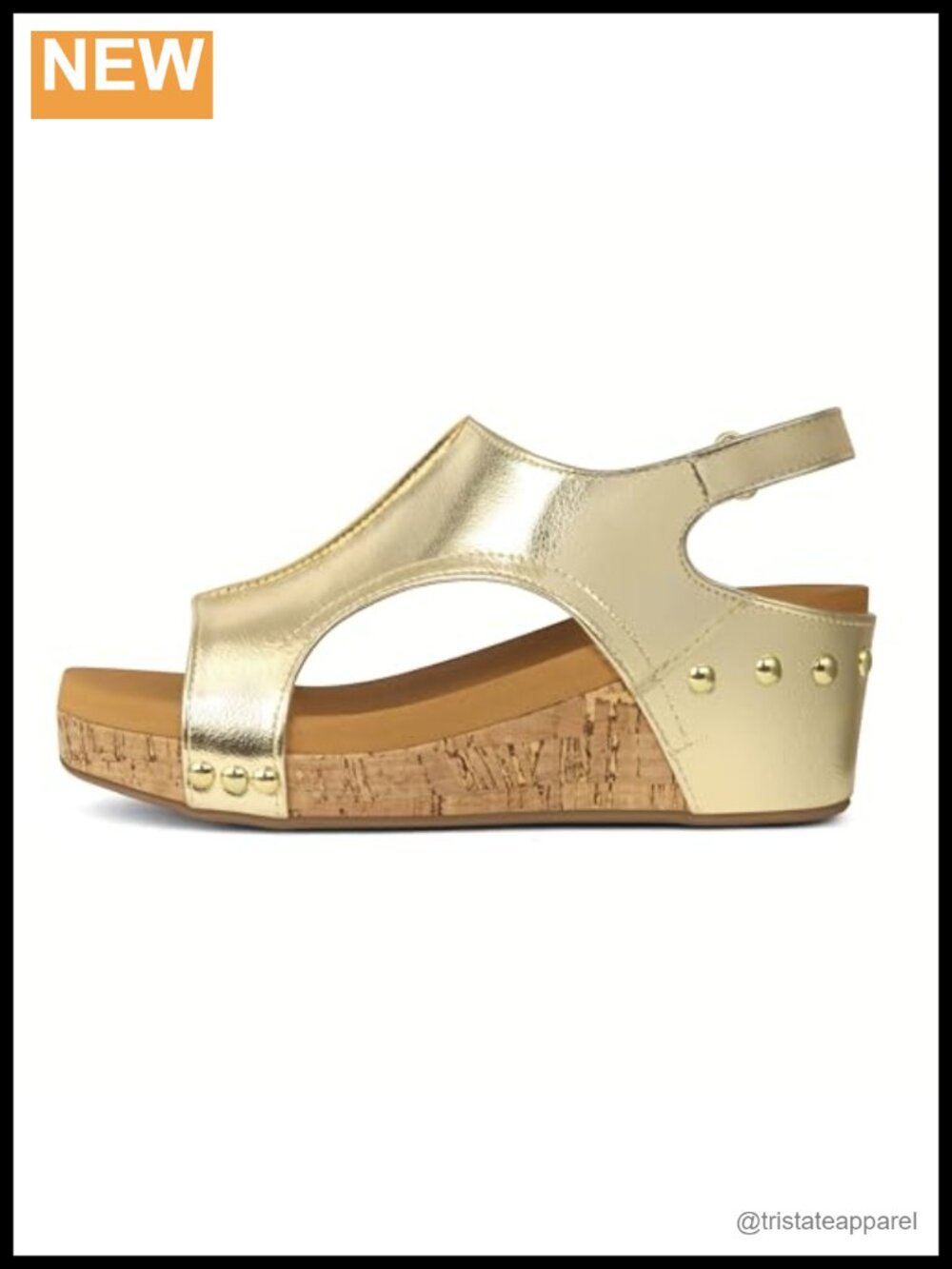 Women's Wedge Sandals with Cork Sole, Adjustable Ankle Strap, Memory Foam